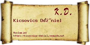 Kicsovics Dániel névjegykártya